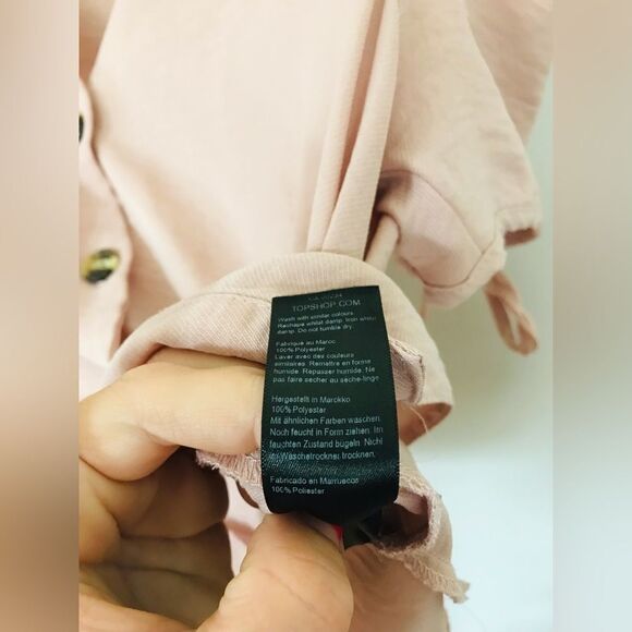 Topshop | pink peplum top | size 10 - Picture 3 of 5